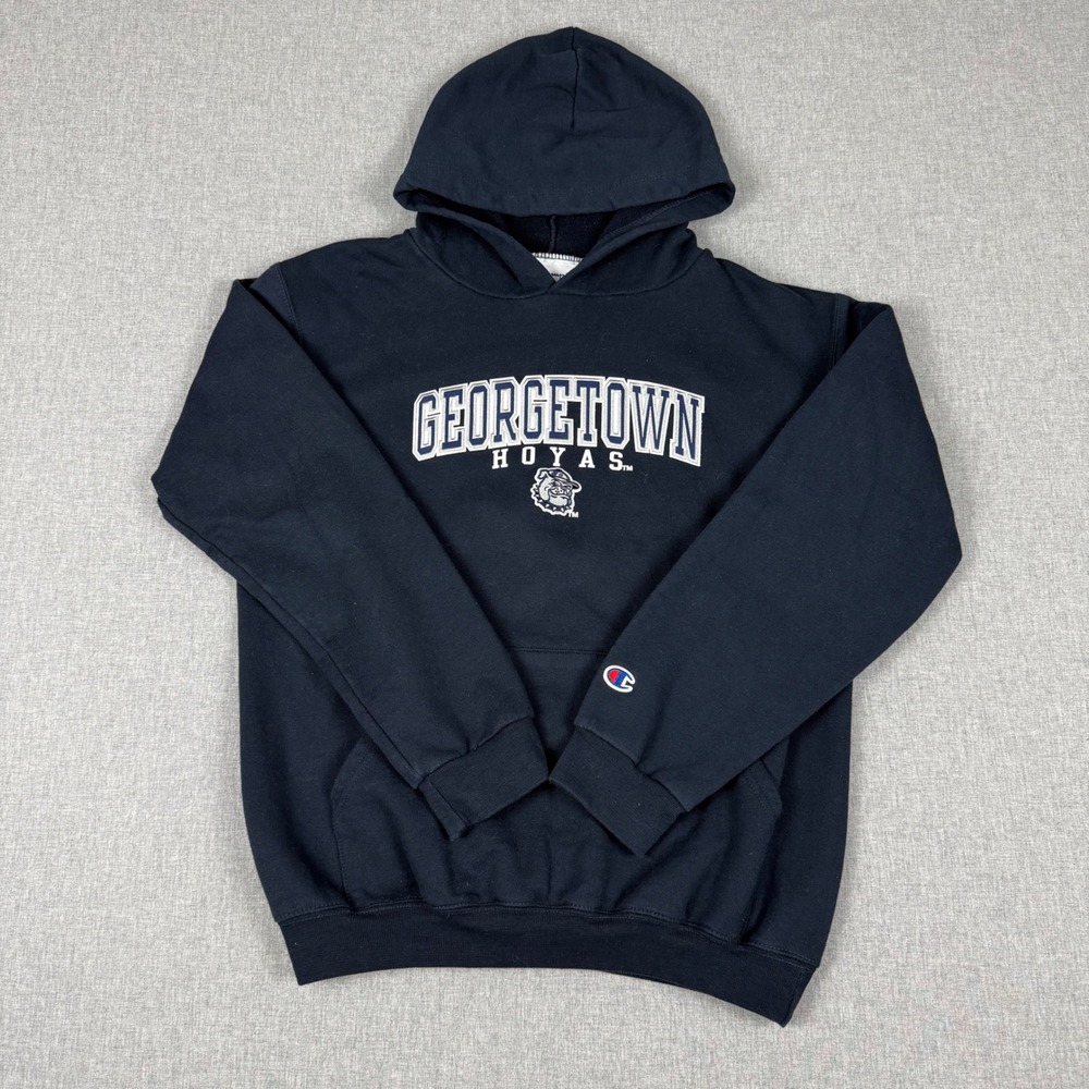 Champion Georgetown Hoyas Navy Blue Kids Hoodie Size YXL 14-16 NCAA